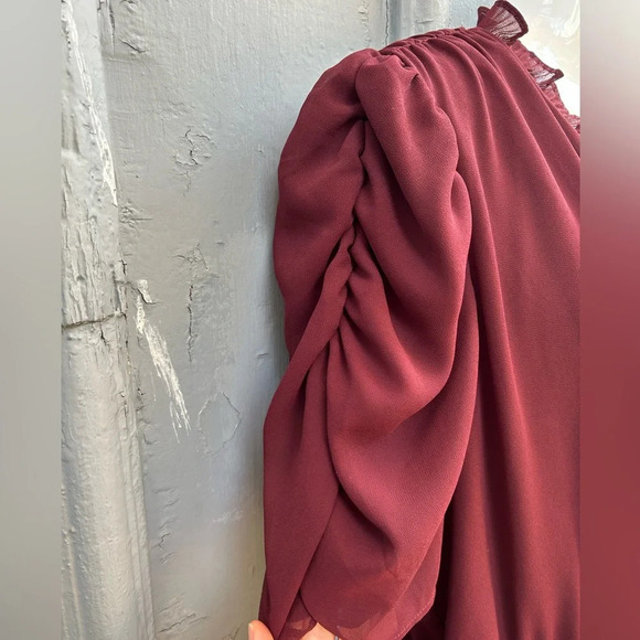 Marlee Bohemian  Ruffle Front Peplum Blouse, size Large - Picture 3 of 10